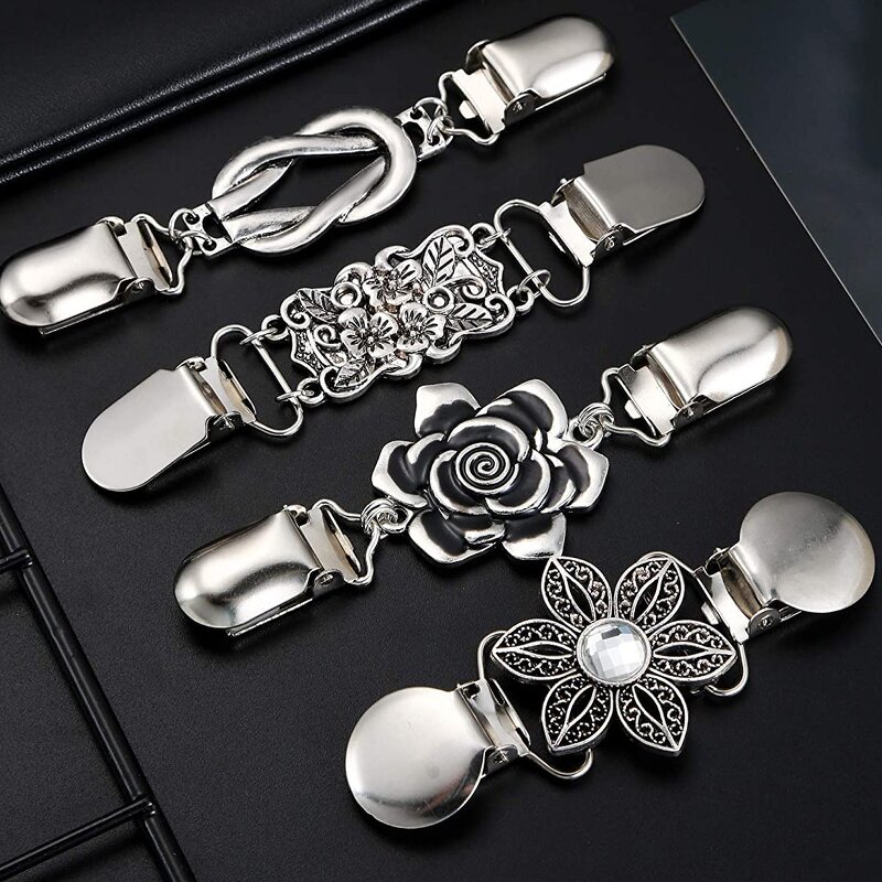 Shawl Clips Factory - Silver Vintage Sweater Cardigan Clip