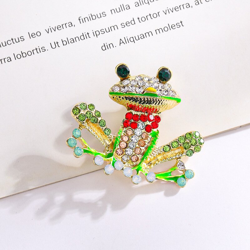 Brooch Factory - Fashion Korean Frog Animal Rhinestone Brooch
