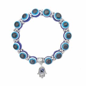Bracelet Factory - Fashion Elephant Blue Eyes Beaded Cuff