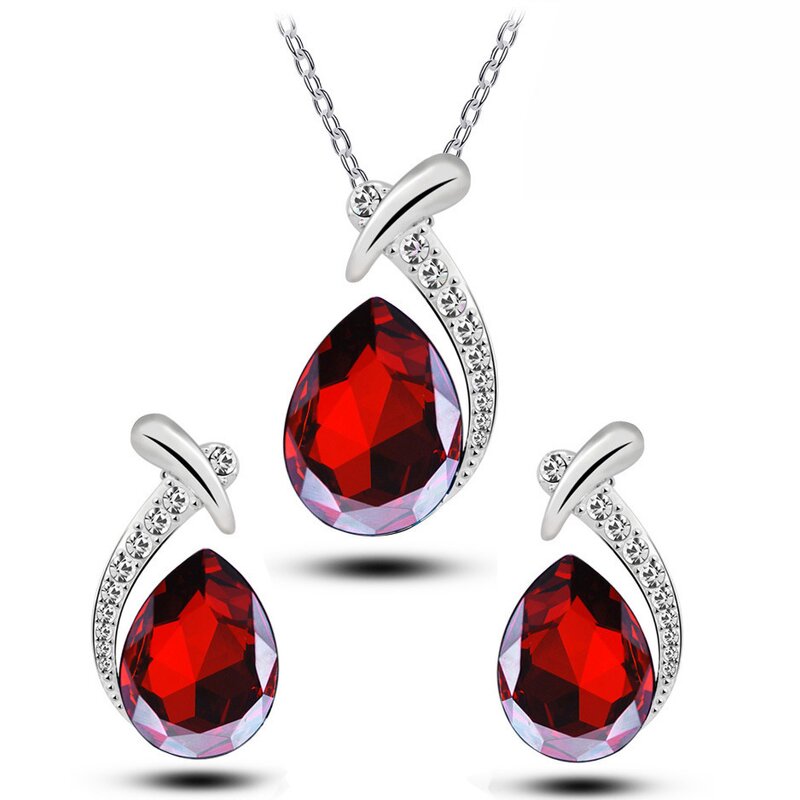Necklace Set Factory - Austrian Crystal Large Zircon Pendant Set