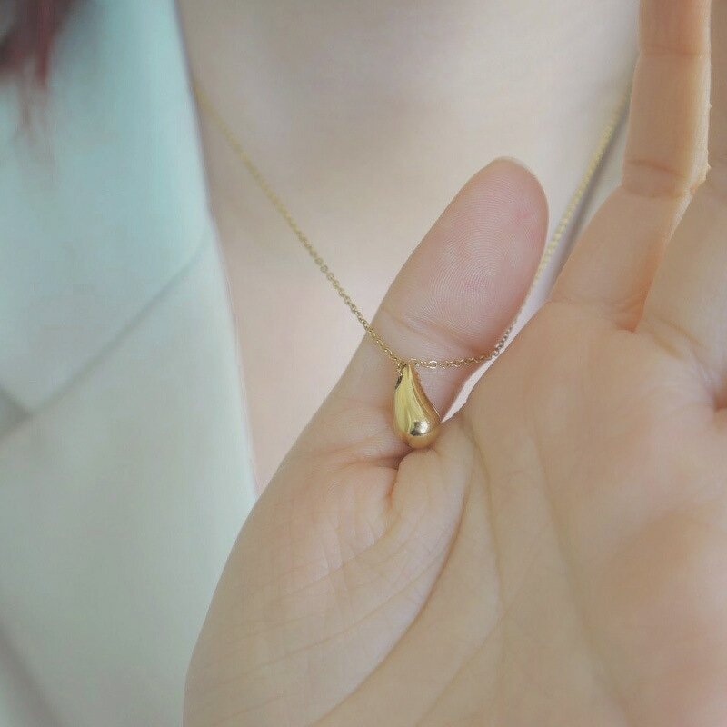 Necklace Factory - 14K Gold Plated Dainty Pear Pendant
