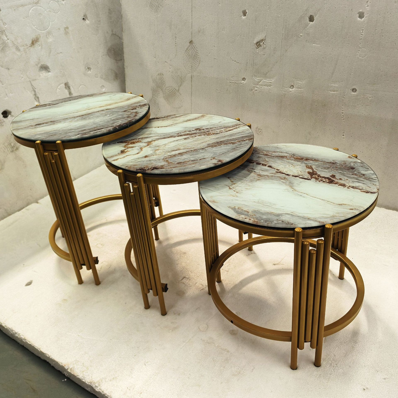 Coffee Table Set Manufacturer - Three-Piece Glass Table Set