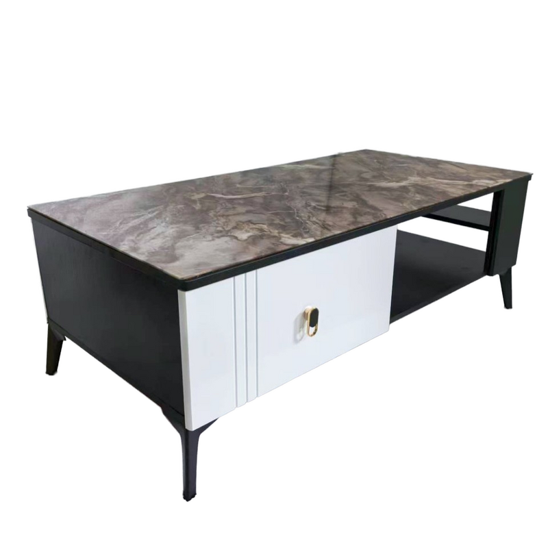 Coffee Table Factory - Rectangular Glass Marble Table