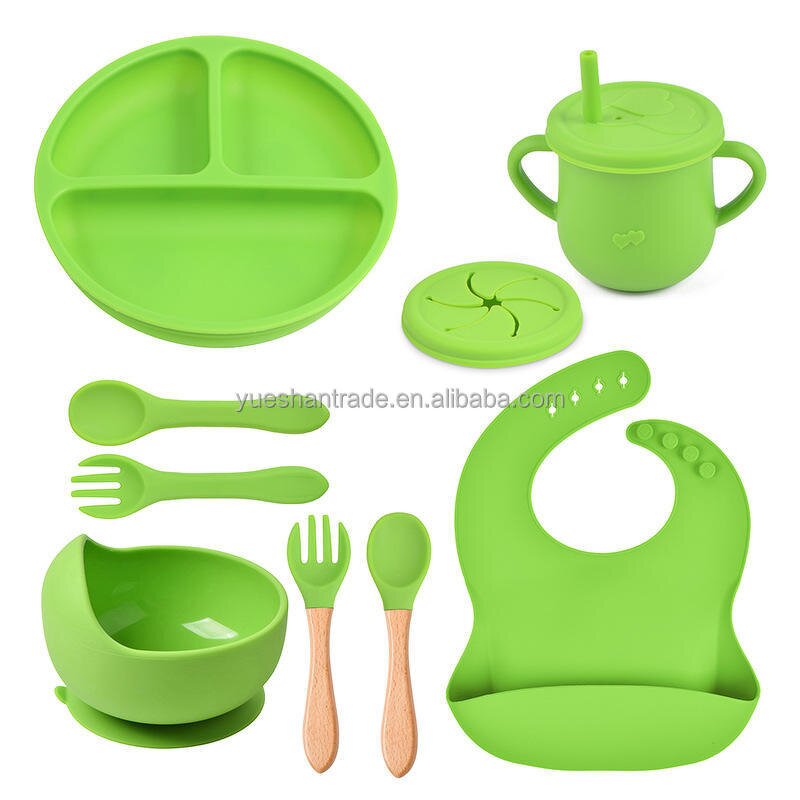 Baby Dining Set Factory - Luxury Silicone Spoon Fork Bowl Bibs