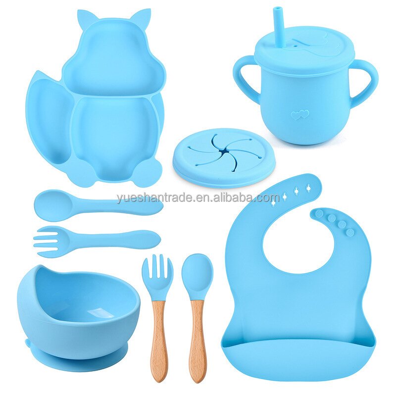 Baby Feeding Set Factory - Custom Divided BPA-Free Fox Plate