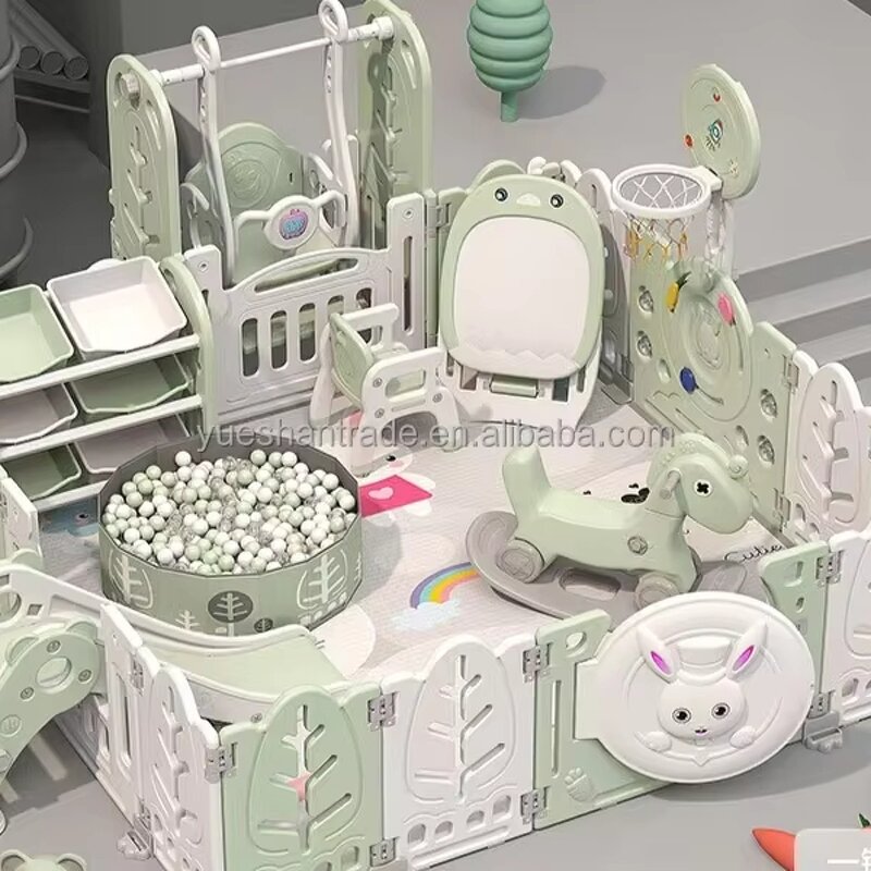 Playpen Factory - Letter Playpen 16+3 with Basketball Hoop Swing