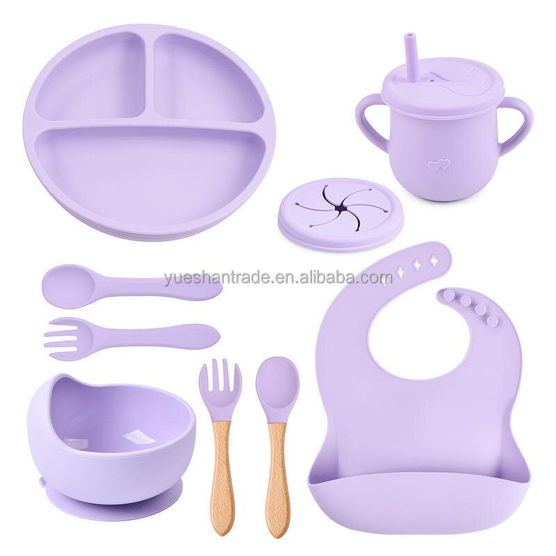 Baby Dining Set Factory - Luxury Silicone Spoon Fork Bowl Bibs