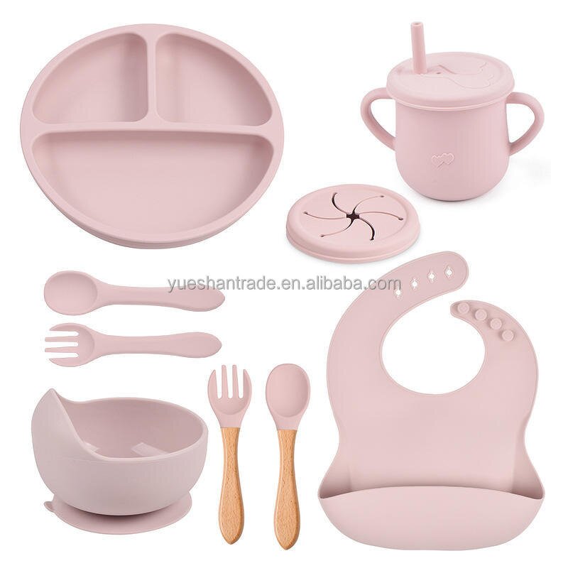 Baby Dining Set Factory - Luxury Silicone Spoon Fork Bowl Bibs