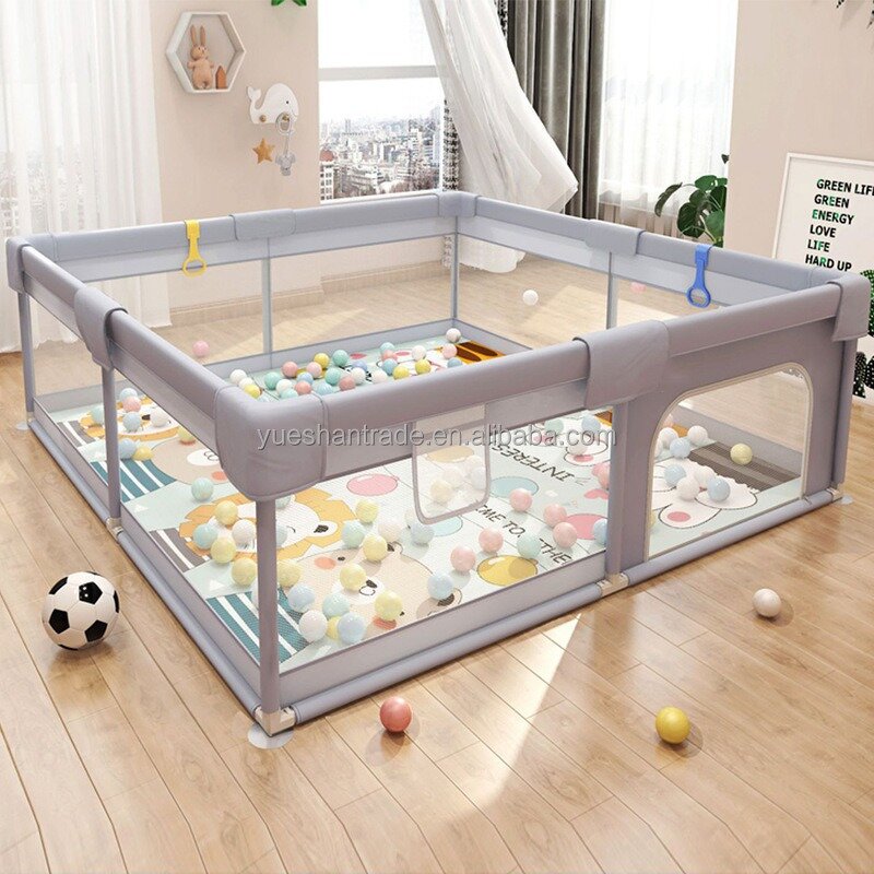 Baby Playpen Factory - Large Foldable Playard with Slide Swing