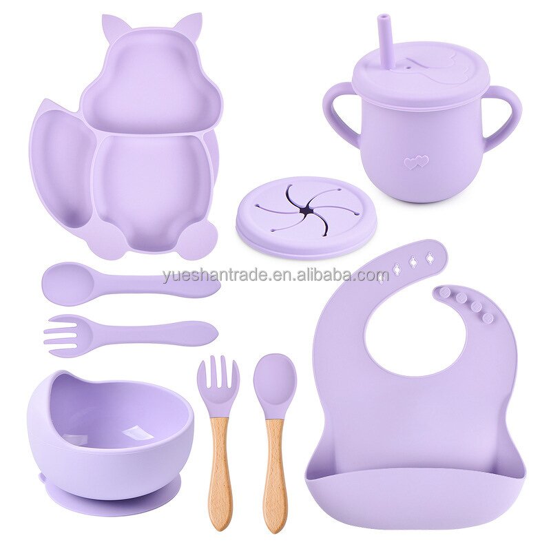 Baby Feeding Set Factory - Custom Divided BPA-Free Fox Plate