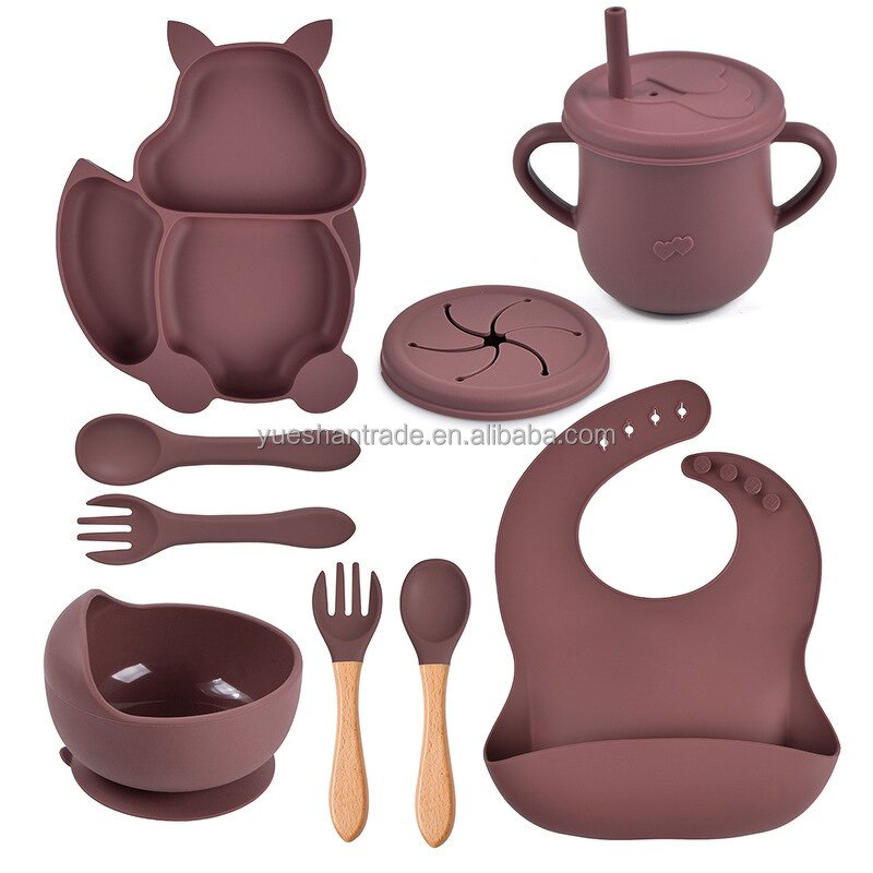 Baby Feeding Set Factory - Custom Divided BPA-Free Fox Plate