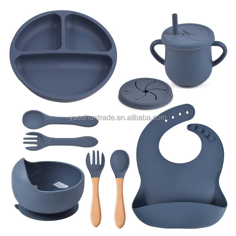 Baby Dining Set Factory - Luxury Silicone Spoon Fork Bowl Bibs