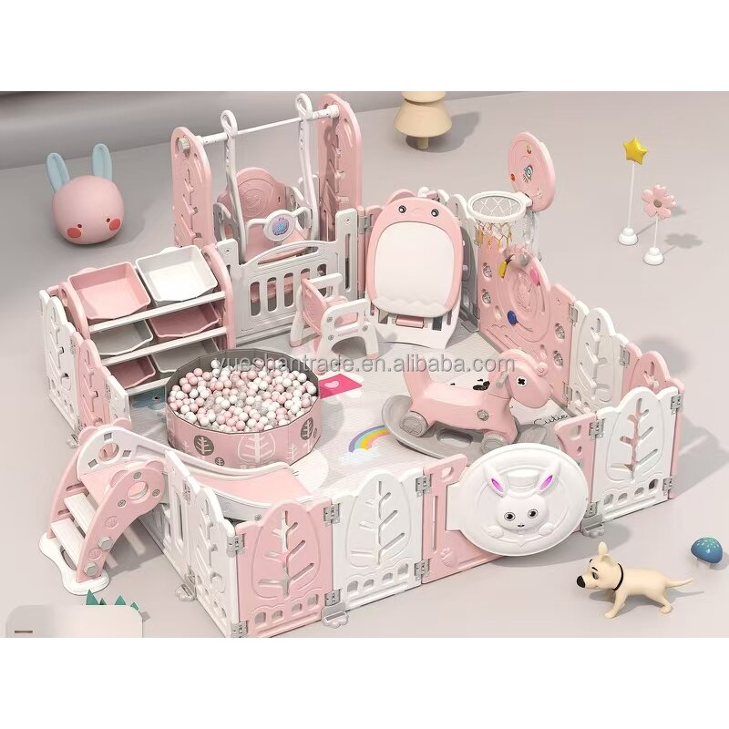 Playpen Factory - Letter Playpen 16+3 with Basketball Hoop Swing