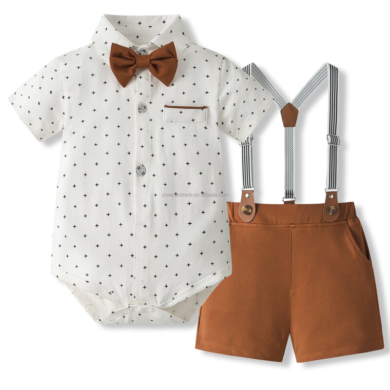 Baby Boy Clothes Set Factory - Wholesale Cotton Bowtie Romper Set
