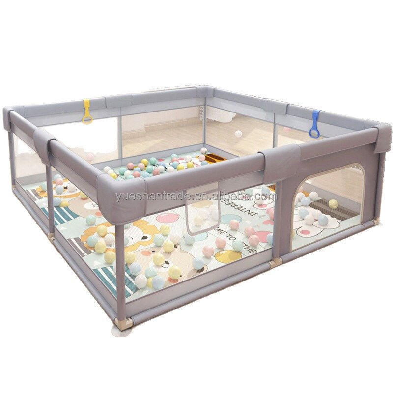 Baby Playpen Factory - Large Foldable Playard with Slide Swing