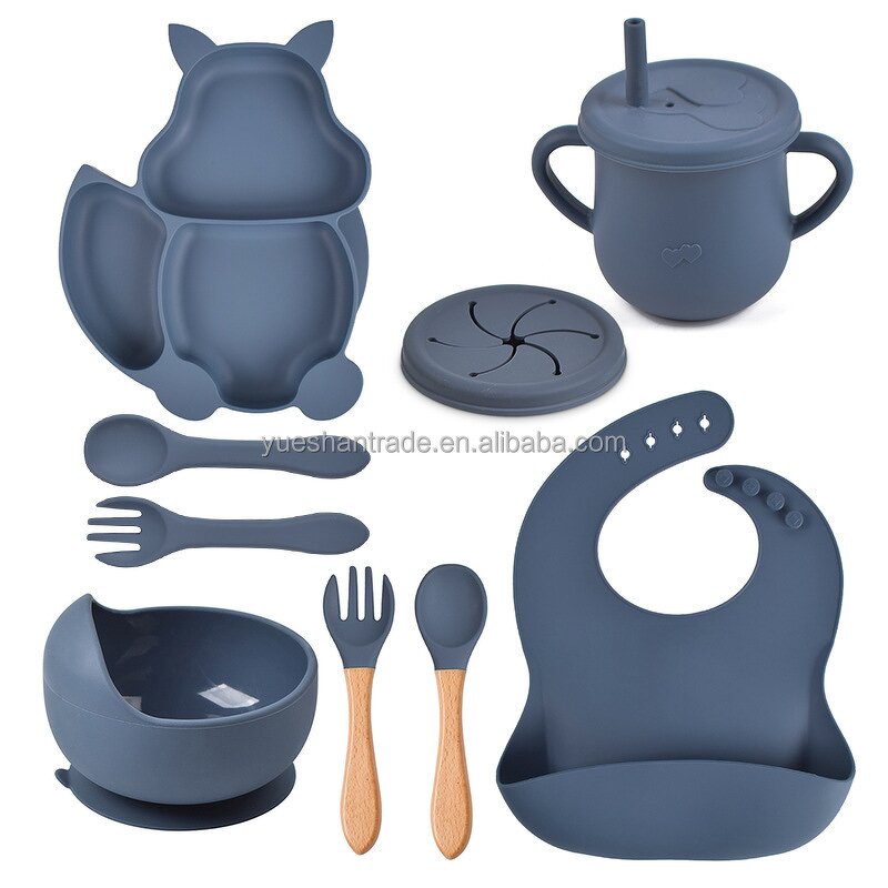 Baby Feeding Set Factory - Custom Divided BPA-Free Fox Plate