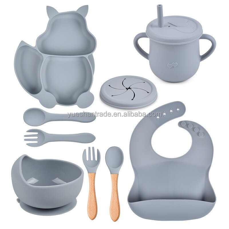 Baby Feeding Set Factory - Custom Divided BPA-Free Fox Plate