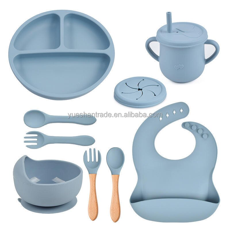 Baby Dining Set Factory - Luxury Silicone Spoon Fork Bowl Bibs