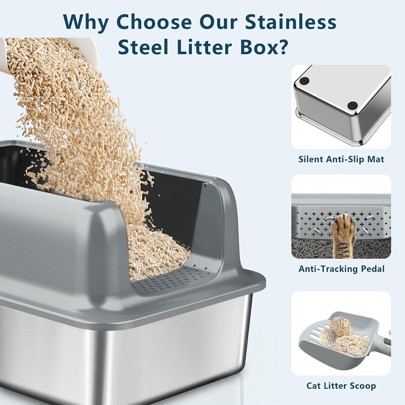 Cat Litter Box Factory - 2024 New Closed Stainless Steel Box