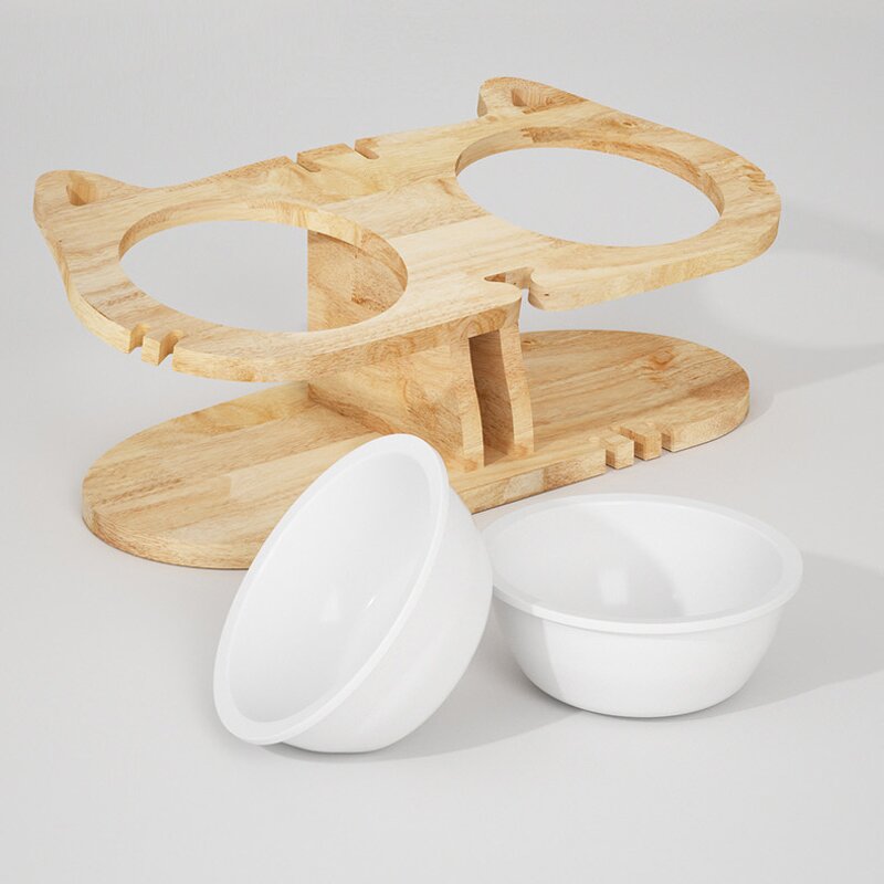Pet Feeder Factory - New Design Solid Wood Raised Food Bowl