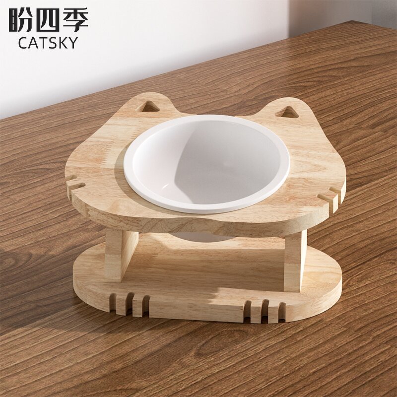 Pet Feeder Factory - New Design Solid Wood Raised Food Bowl