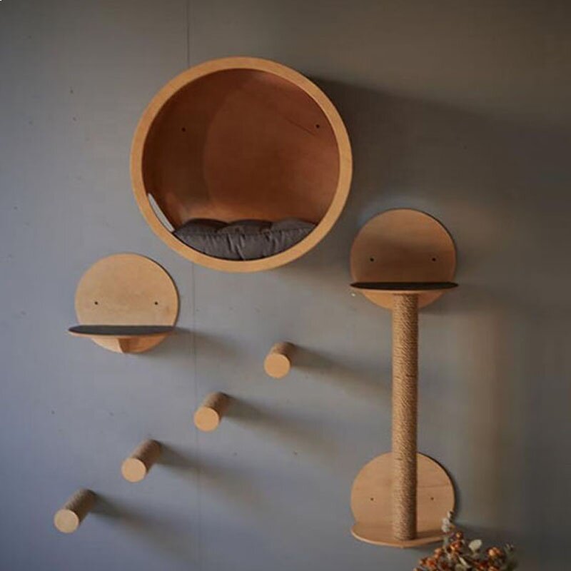 Pet Furniture Factory - Wooden Wall Mounted Climbing Steps