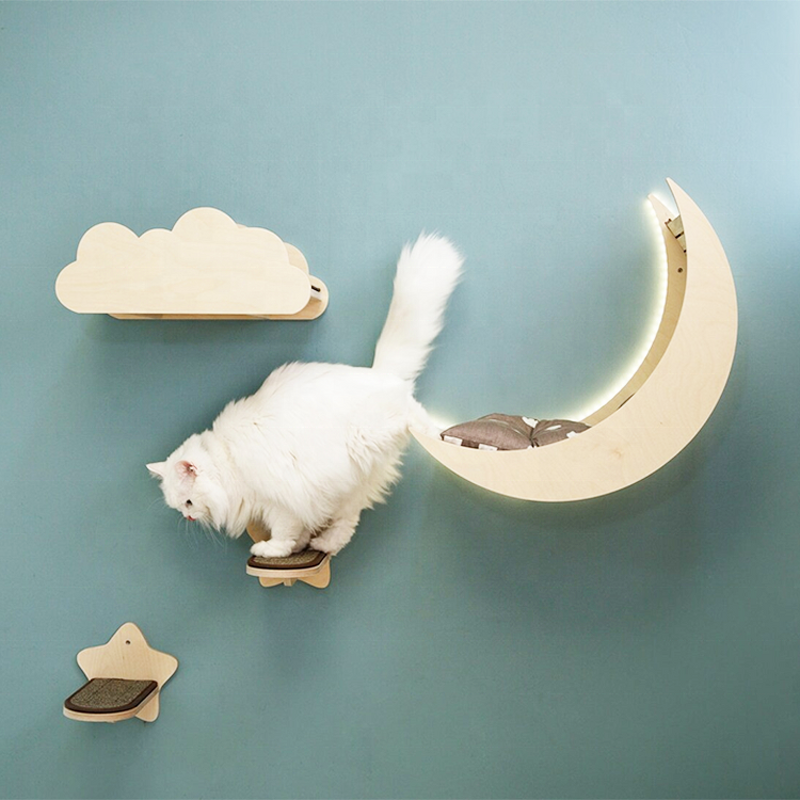 Pet Furniture Factory - Wooden Wall Mounted Climbing Shelf Steps