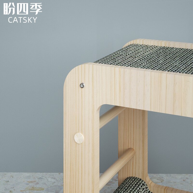 Cat Scratching Toys Factory - 2024 Multifunction Wooden Cardboard House