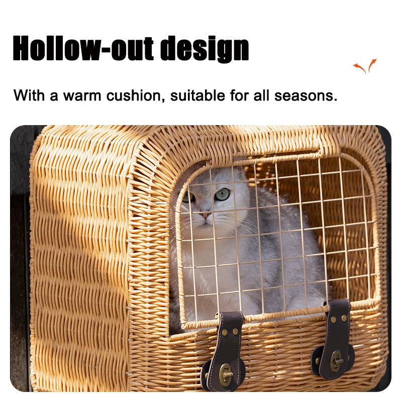 Cat Carrier Bag Factory - Custom Rattan Weaving Travel Trolley Bag