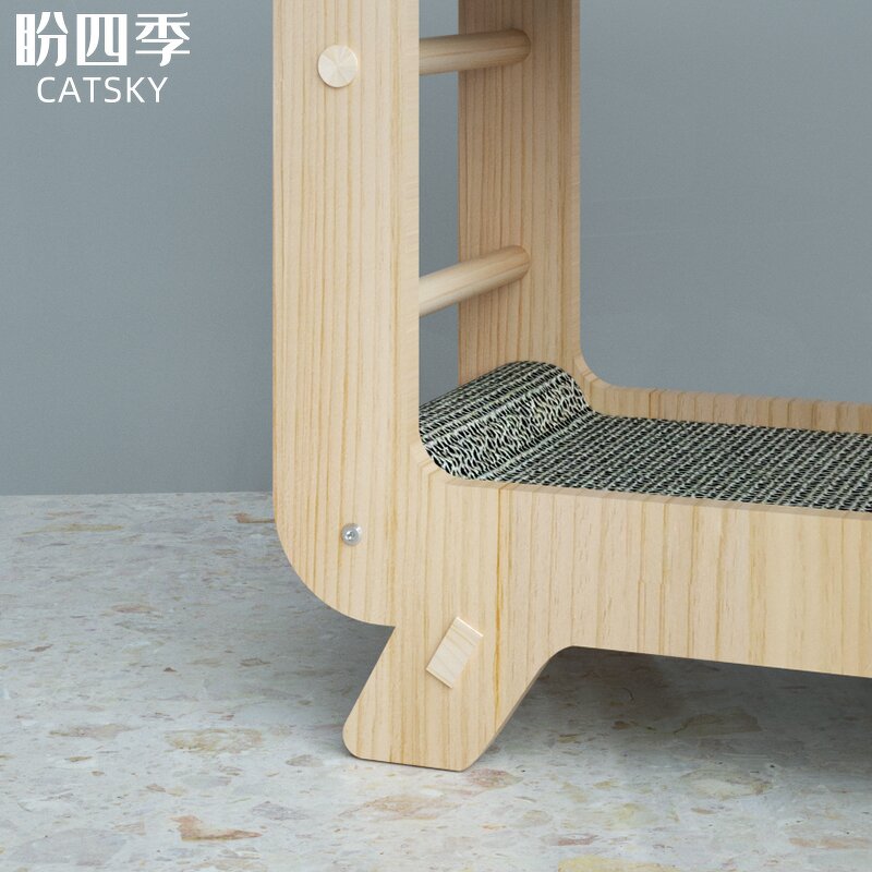 Cat Scratching Toys Factory - 2024 Multifunction Wooden Cardboard House