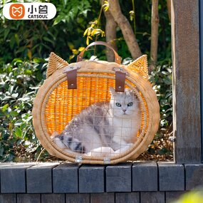 Pet Carrier Bag Factory - Bamboo Rattan Weaving Outdoor Trolley Bag