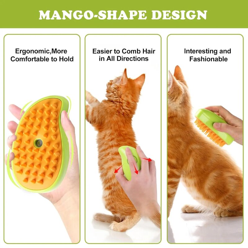 Pet Comb Factory - 3 in 1 Rechargeable Silicone Steam Brush