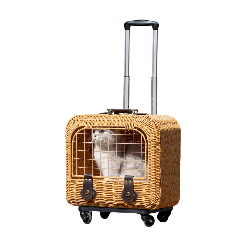Cat Carrier Bag Factory - Custom Rattan Weaving Travel Trolley Bag