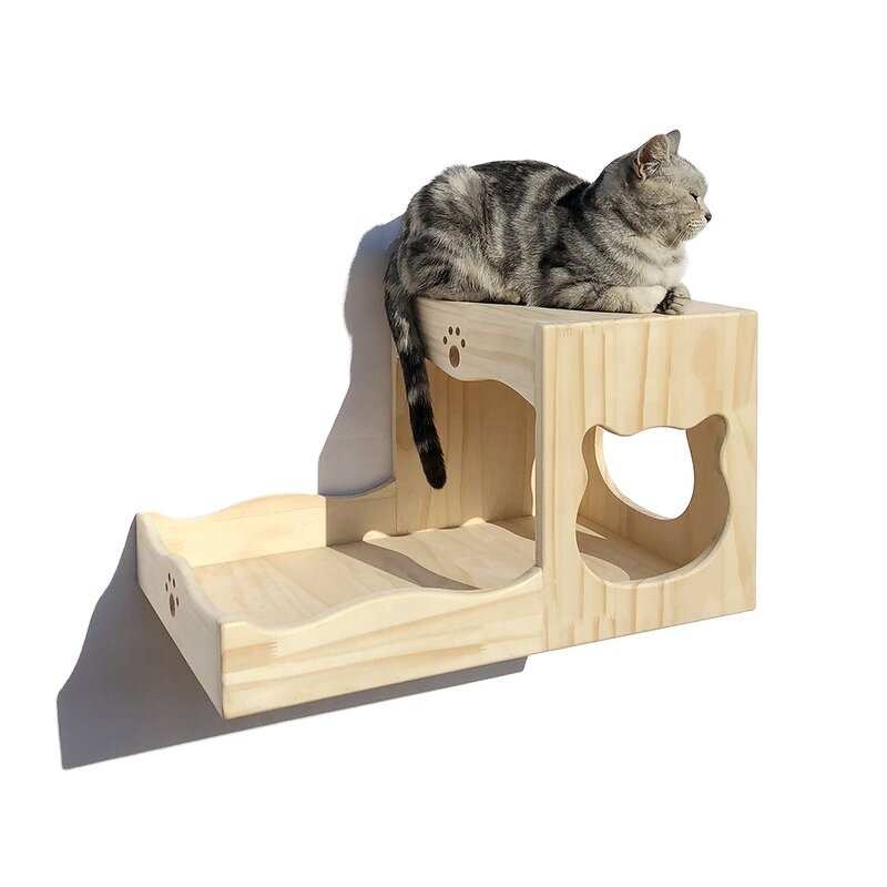 Wall Mounted Cat Tree Factory - Cheap Solid Wood Jumping Stand