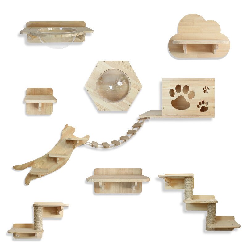 Cat Shelf Factory - Wholesale Solid Wood Wall Mounted Scratcher