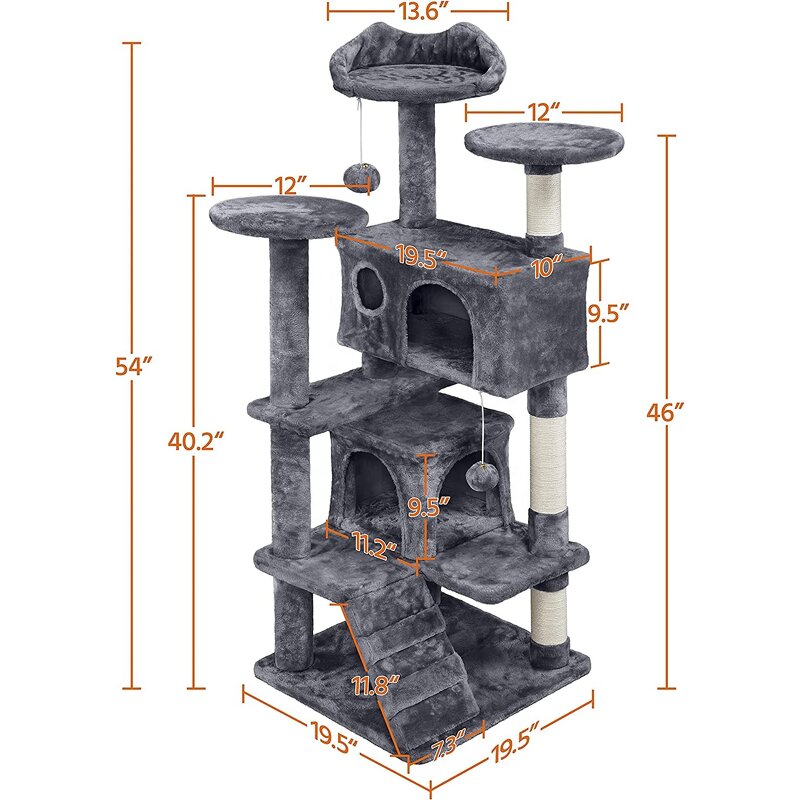 Cat Tree Tower Factory - 54in Condo Furniture Scratch Post
