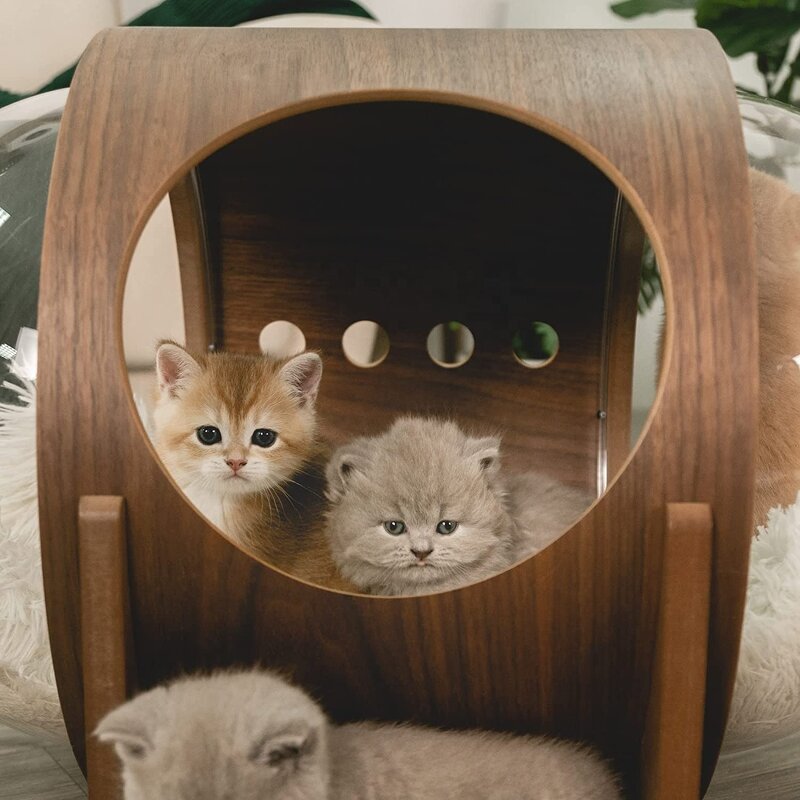 Pet Bed Factory - Designed Wood Oak Warm Cozy Cat Dog Bed
