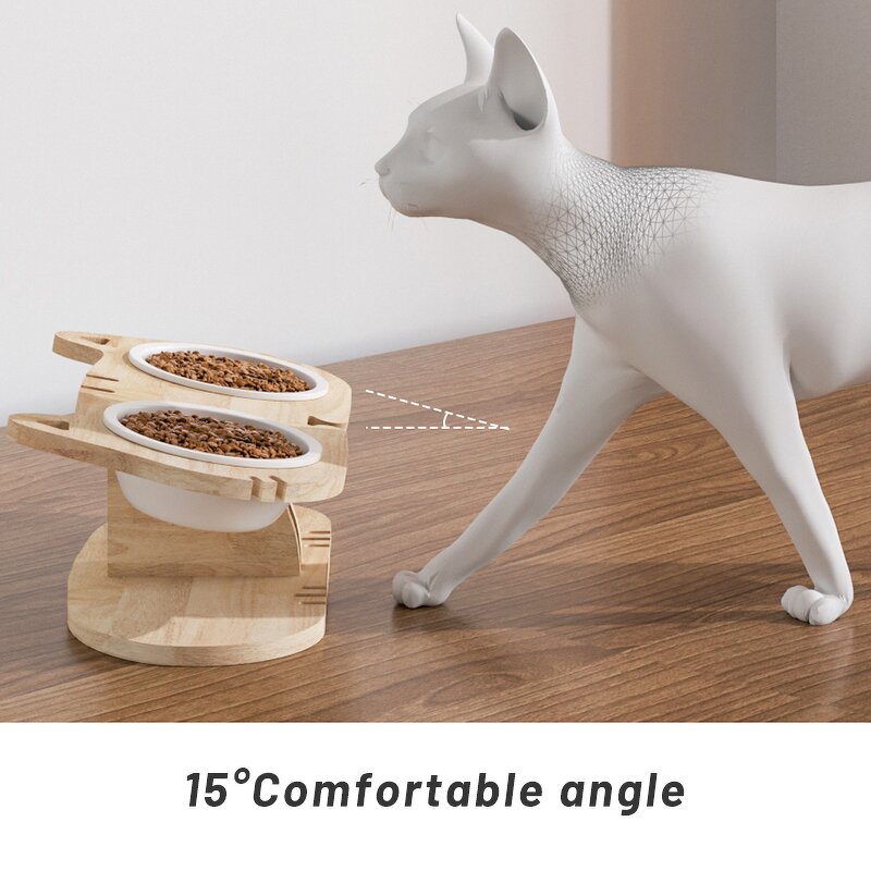 Cat Bowls Factory - Self-Developed Customizable Oak Elevated Feeder
