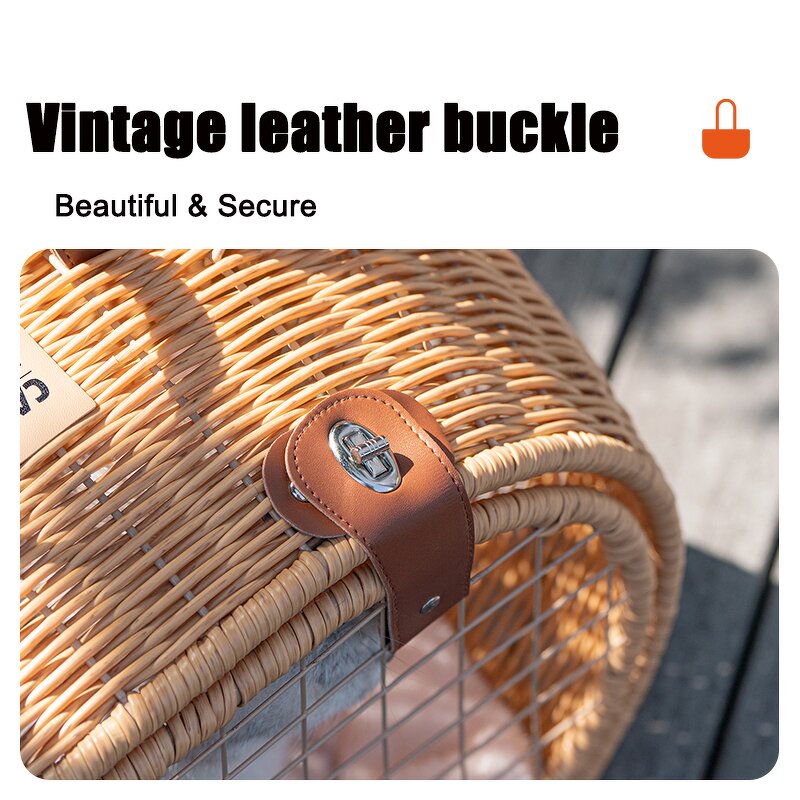 Cat Carrier Bag Factory - Lovely Cat Ear Style Rattan Travel Bag