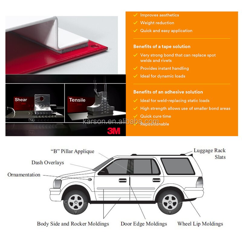 Acrylic Foam Tape Factory - 3M 5952 Black Auto Tape