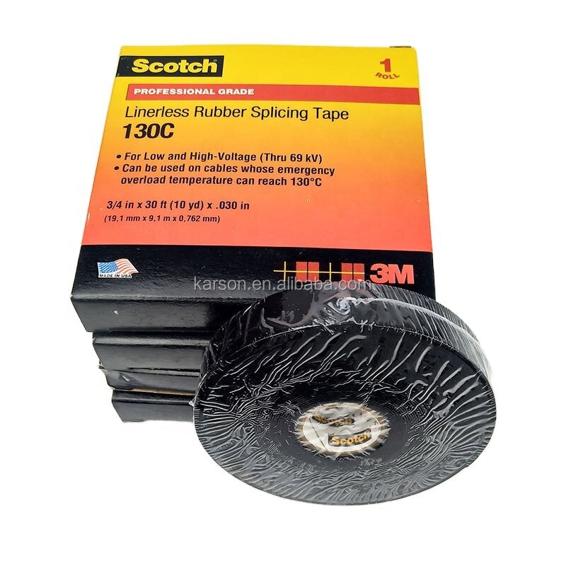 Rubber Splicing Tape Factory - 3M 130C Black Self-sticking Tape