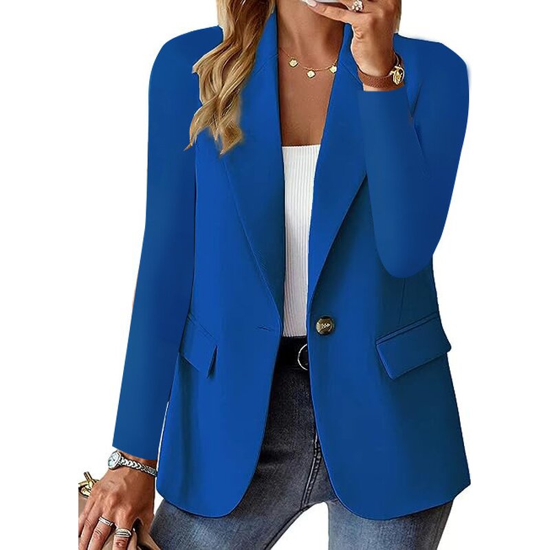 Blazers Factory - Women's Large Size Solid Color Office Jacket