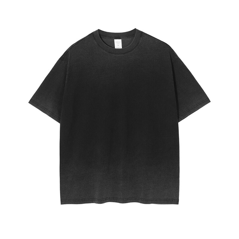 T-Shirt Factory - Gradient Retro Black Cotton Printed Men's Tee