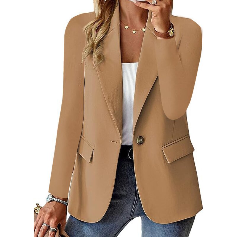 Blazers Factory - Women's Large Size Solid Color Office Jacket
