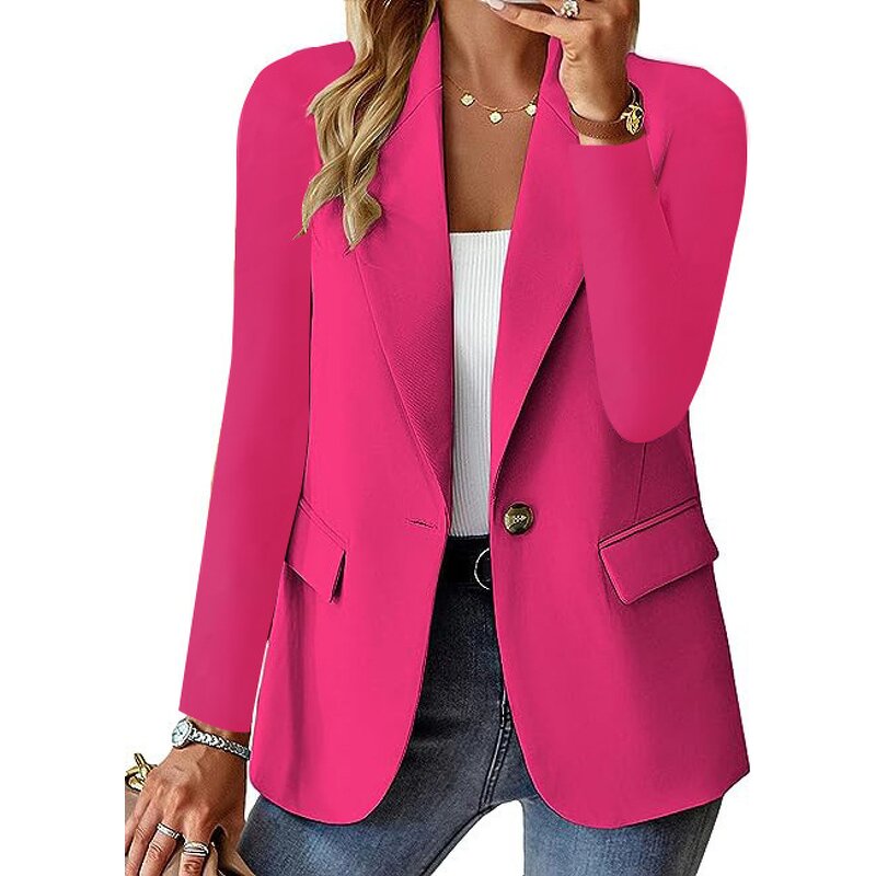 Blazers Factory - Women's Large Size Solid Color Office Jacket