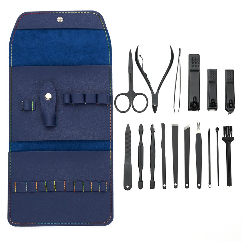 Manicure Set Factory - 16Pcs Stainless Steel Leather Case Gift Set