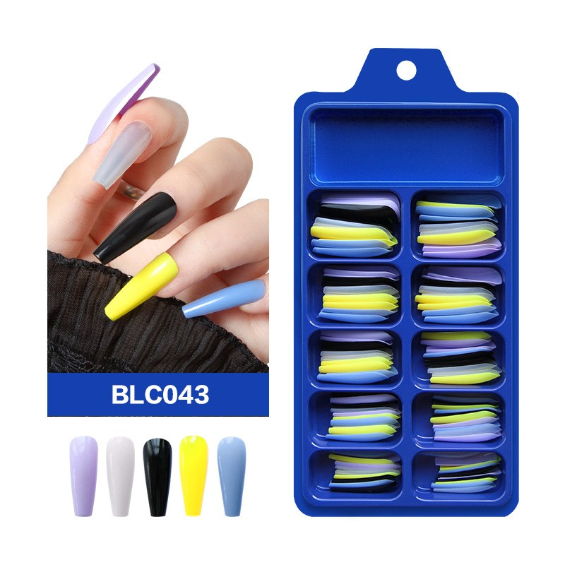 False Nails Factory - Factory Supply 100Pcs Blue PVC Box Ballet
