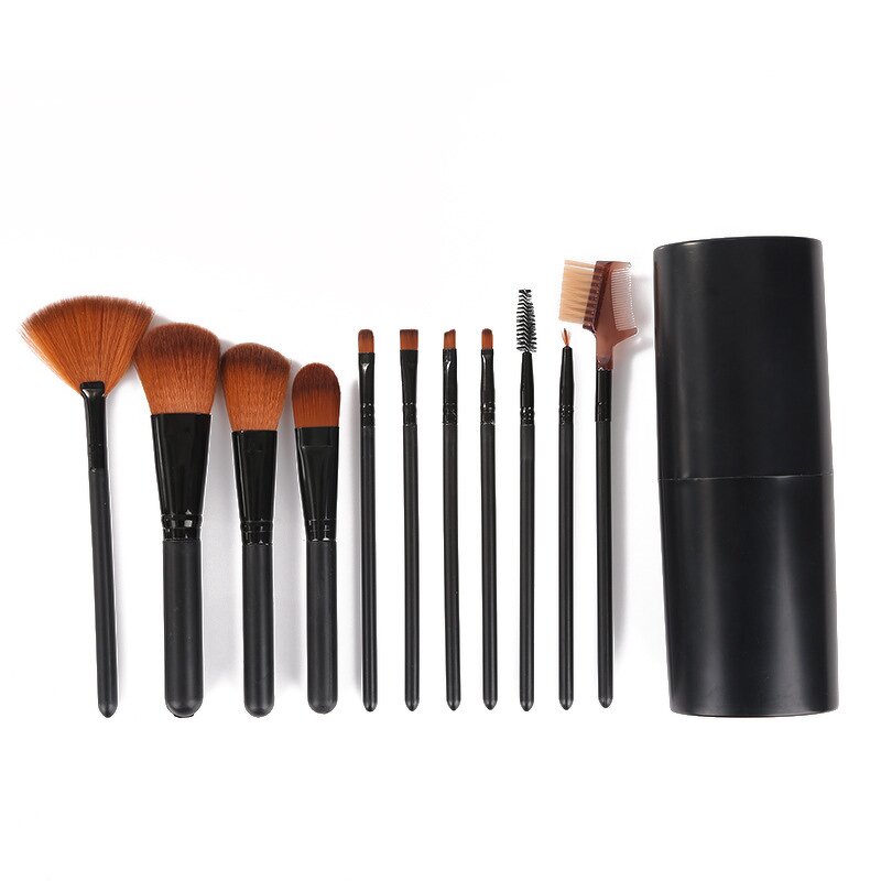Makeup Brush Set Factory - Hot Selling 12pcs Vegan Hair Blue Pink