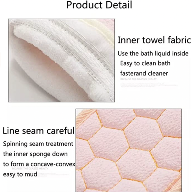 Bath Glove Factory - 3 Pcs Set Scrubber Exfoliating Back Towel