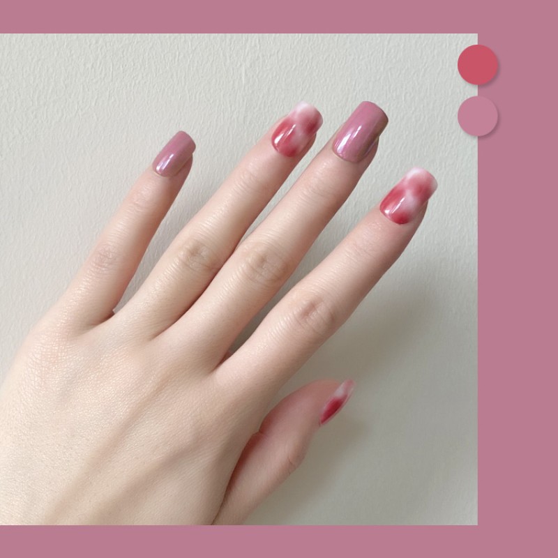 False Nails Factory - Wholesale Short Square Red Blooming Press on